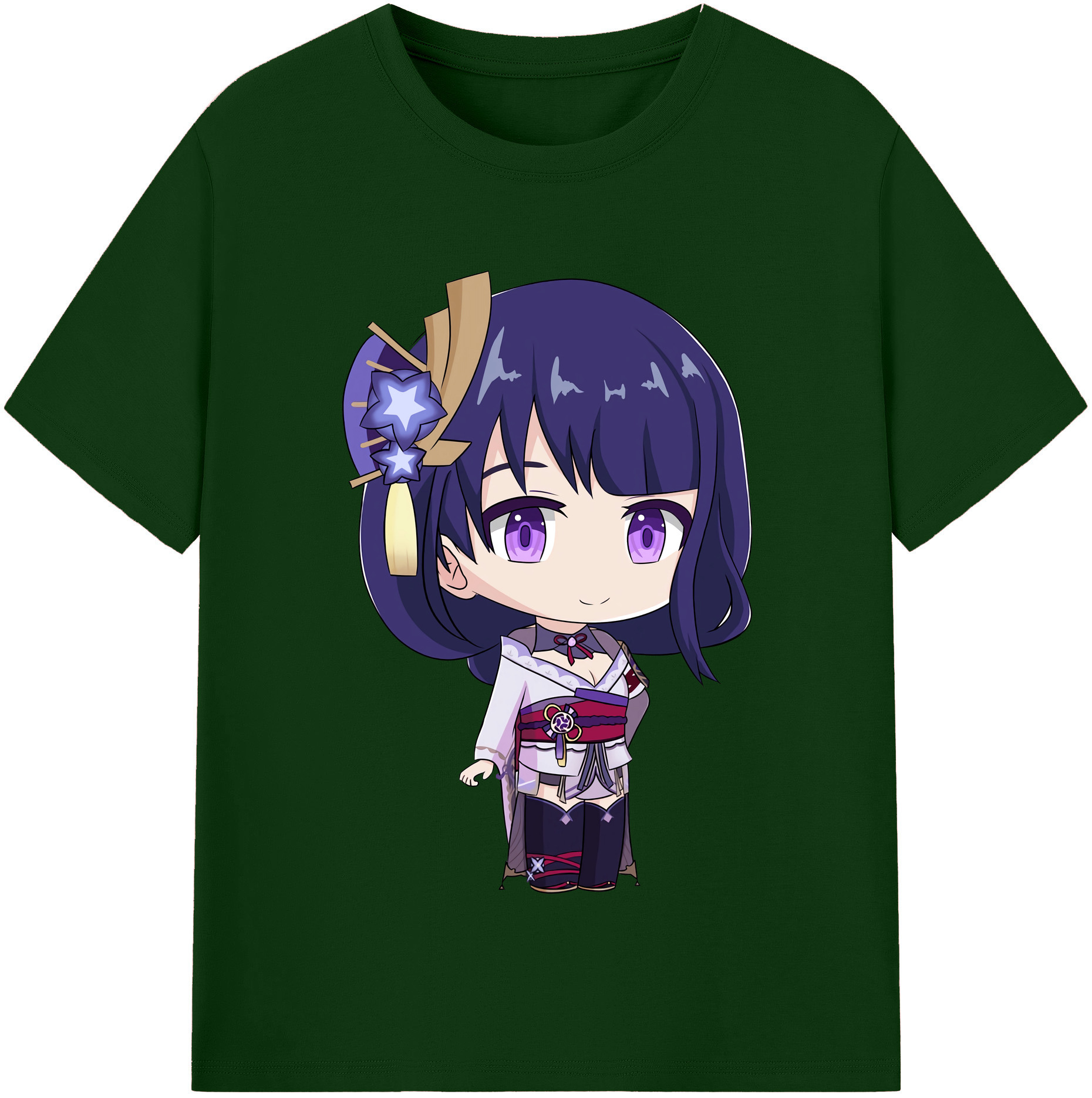 げんし神 雷電将軍 らいでんしょうぐん genshin Raiden Shogun 綿100％半袖Tシャツ（フロントプリント）